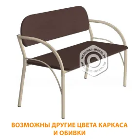 диван двухместный ду-2х (кожзам эконом коричневый, каркас бежевый)