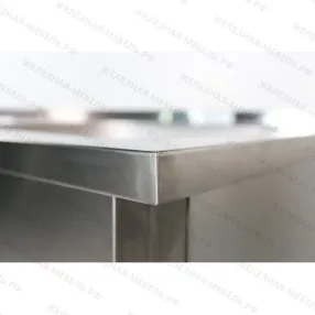 стол производственный спрп - 860х1000х800 «profi inox» с полкой перфорацией (с бортом)